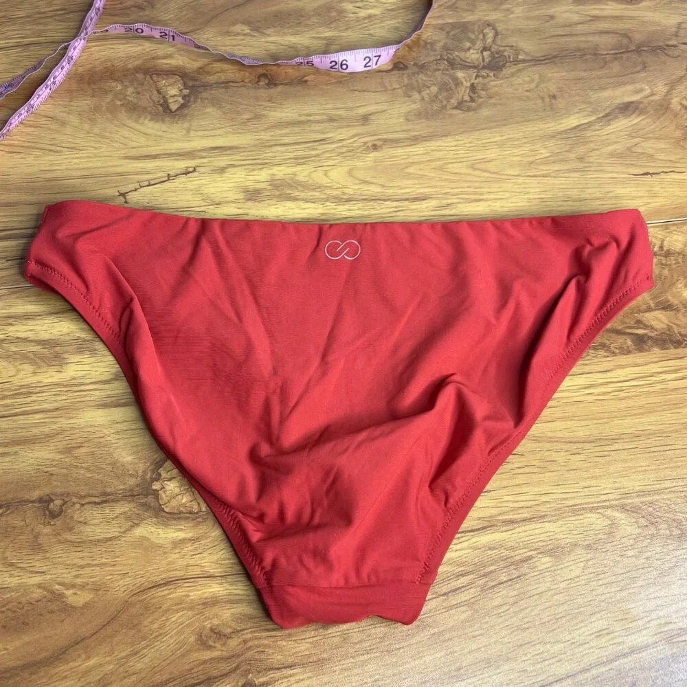 Calia Cut Out‎ Bikini Bottoms Womens Size M Rust Orange Low Medium Coverage